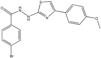 4-bromo-N'-[4-(4-methoxyphenyl)-1,3-thiazol-2-yl]benzohydrazide Struktur