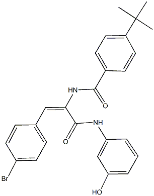 N-{2-(4-bromophenyl)-1-[(3-hydroxyanilino)carbonyl]vinyl}-4-tert-butylbenzamide Struktur