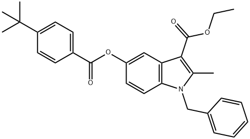 ethyl 1-benzyl-5-[(4-tert-butylbenzoyl)oxy]-2-methyl-1H-indole-3-carboxylate Struktur