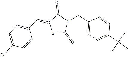 3-(4-tert-butylbenzyl)-5-(4-chlorobenzylidene)-1,3-thiazolidine-2,4-dione Struktur