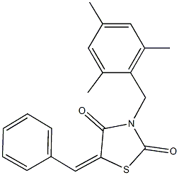 5-benzylidene-3-(mesitylmethyl)-1,3-thiazolidine-2,4-dione Struktur