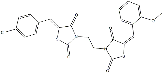 3-{2-[5-(4-chlorobenzylidene)-2,4-dioxo-1,3-thiazolidin-3-yl]ethyl}-5-(2-methoxybenzylidene)-1,3-thiazolidine-2,4-dione Struktur