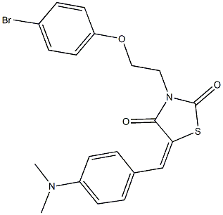 3-[2-(4-bromophenoxy)ethyl]-5-[4-(dimethylamino)benzylidene]-1,3-thiazolidine-2,4-dione Struktur