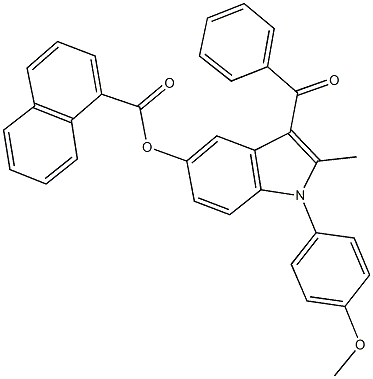 3-benzoyl-1-(4-methoxyphenyl)-2-methyl-1H-indol-5-yl 1-naphthoate Struktur