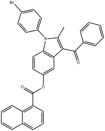 3-benzoyl-1-(4-bromophenyl)-2-methyl-1H-indol-5-yl 1-naphthoate Struktur