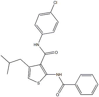 2-(benzoylamino)-N-(4-chlorophenyl)-4-isobutyl-3-thiophenecarboxamide Struktur