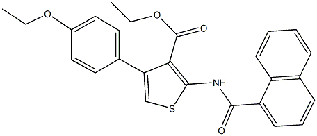 ethyl 4-(4-ethoxyphenyl)-2-(1-naphthoylamino)-3-thiophenecarboxylate Struktur