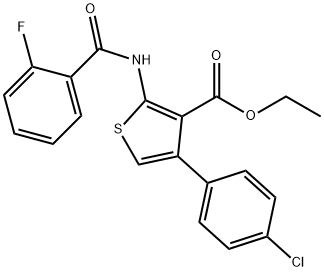 ethyl 4-(4-chlorophenyl)-2-[(2-fluorobenzoyl)amino]-3-thiophenecarboxylate Struktur