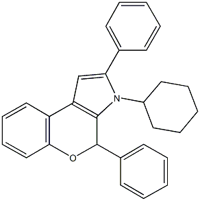 3-cyclohexyl-2,4-diphenyl-3,4-dihydrochromeno[3,4-b]pyrrole Struktur