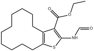 ethyl 2-(formylamino)-4,5,6,7,8,9,10,11,12,13-decahydrocyclododeca[b]thiophene-3-carboxylate Struktur