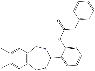 2-(7,8-dimethyl-1,5-dihydro-2,4-benzodithiepin-3-yl)phenyl phenylacetate Struktur