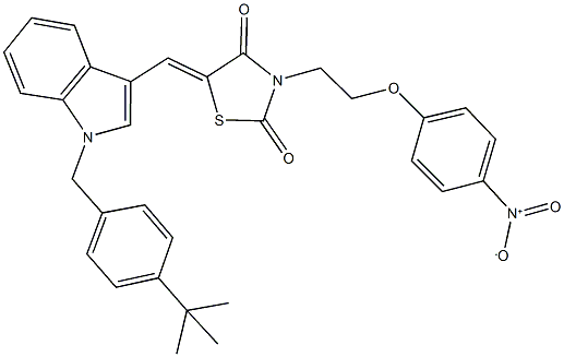 5-{[1-(4-tert-butylbenzyl)-1H-indol-3-yl]methylene}-3-(2-{4-nitrophenoxy}ethyl)-1,3-thiazolidine-2,4-dione Struktur