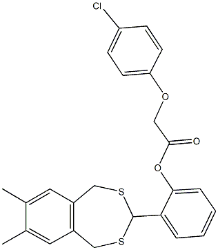 2-(7,8-dimethyl-1,5-dihydro-2,4-benzodithiepin-3-yl)phenyl (4-chlorophenoxy)acetate Struktur