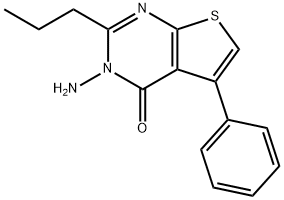 3-amino-5-phenyl-2-propylthieno[2,3-d]pyrimidin-4(3H)-one Struktur