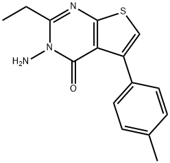 3-amino-2-ethyl-5-(4-methylphenyl)thieno[2,3-d]pyrimidin-4(3H)-one Struktur