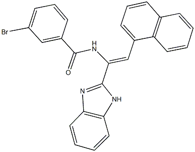 N-[1-(1H-benzimidazol-2-yl)-2-(1-naphthyl)vinyl]-3-bromobenzamide Struktur