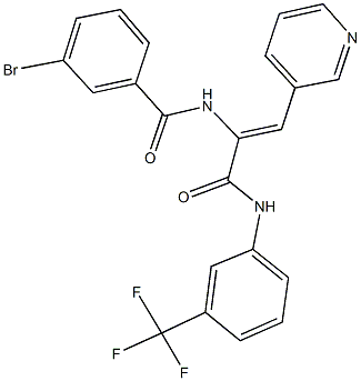 3-bromo-N-(2-(3-pyridinyl)-1-{[3-(trifluoromethyl)anilino]carbonyl}vinyl)benzamide Struktur