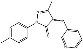 5-methyl-2-(4-methylphenyl)-4-(3-pyridinylmethylene)-2,4-dihydro-3H-pyrazol-3-one Struktur