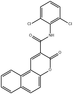 N-(2,6-dichlorophenyl)-3-oxo-3H-benzo[f]chromene-2-carboxamide Struktur