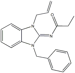 N-(1-allyl-3-benzyl-1,3-dihydro-2H-benzimidazol-2-ylidene)propanamide Struktur