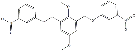 2,5-dimethoxy-1,3-bis[(3-nitrophenoxy)methyl]benzene Struktur