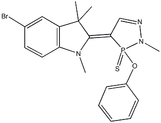 5-bromo-1,3,3-trimethyl-2-(2-methyl-3-phenoxy-3-sulfido-2,3-dihydro-4H-1,2,3-diazaphosphol-4-ylidene)indoline Struktur