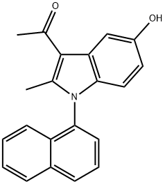 1-[5-hydroxy-2-methyl-1-(1-naphthyl)-1H-indol-3-yl]ethanone Struktur