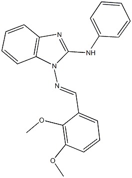 N-(2-anilino-1H-benzimidazol-1-yl)-N-(2,3-dimethoxybenzylidene)amine Struktur