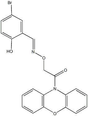 5-bromo-2-hydroxybenzaldehyde O-[2-oxo-2-(10H-phenoxazin-10-yl)ethyl]oxime Struktur