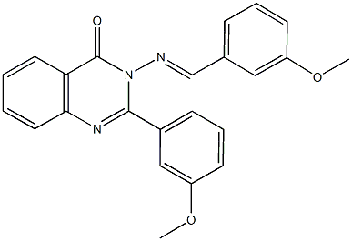 3-[(3-methoxybenzylidene)amino]-2-(3-methoxyphenyl)-4(3H)-quinazolinone Struktur