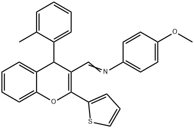 N-(4-methoxyphenyl)-N-{[4-(2-methylphenyl)-2-(2-thienyl)-4H-chromen-3-yl]methylene}amine Struktur