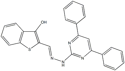 3-hydroxy-1-benzothiophene-2-carbaldehyde (4,6-diphenyl-2-pyrimidinyl)hydrazone Struktur