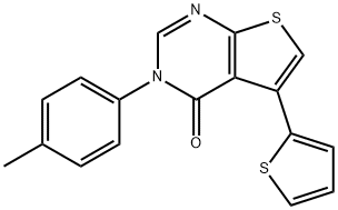 3-(4-methylphenyl)-5-(2-thienyl)thieno[2,3-d]pyrimidin-4(3H)-one Struktur