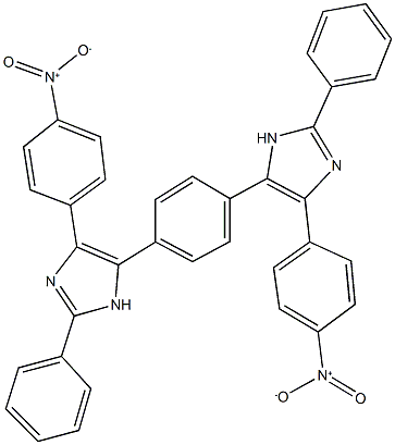 4-{4-nitrophenyl}-5-[4-(4-{4-nitrophenyl}-2-phenyl-1H-imidazol-5-yl)phenyl]-2-phenyl-1H-imidazole Struktur