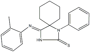 4-[(2-methylphenyl)imino]-1-phenyl-1,3-diazaspiro[4.5]decane-2-thione Struktur