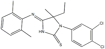 1-(3,4-dichlorophenyl)-4-[(2,6-dimethylphenyl)imino]-5-ethyl-5-methyl-2-imidazolidinethione Struktur