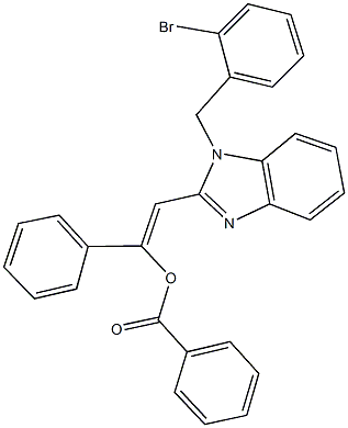 2-[1-(2-bromobenzyl)-1H-benzimidazol-2-yl]-1-phenylvinyl benzoate Struktur