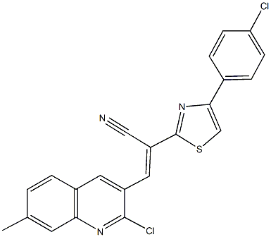 3-(2-chloro-7-methyl-3-quinolinyl)-2-[4-(4-chlorophenyl)-1,3-thiazol-2-yl]acrylonitrile Struktur