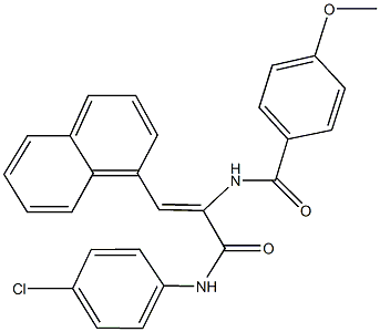 N-[1-[(4-chloroanilino)carbonyl]-2-(1-naphthyl)vinyl]-4-methoxybenzamide Struktur