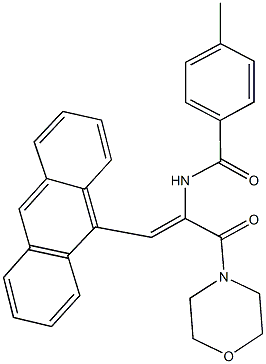 N-[2-(9-anthryl)-1-(4-morpholinylcarbonyl)vinyl]-4-methylbenzamide Struktur