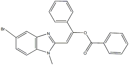 2-(5-bromo-1-methyl-1H-benzimidazol-2-yl)-1-phenylvinyl benzoate Struktur