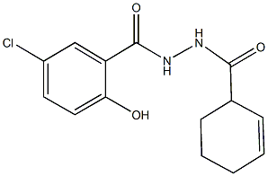 5-chloro-N'-(2-cyclohexen-1-ylcarbonyl)-2-hydroxybenzohydrazide Struktur