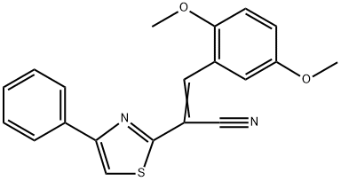 3-(2,5-dimethoxyphenyl)-2-(4-phenyl-1,3-thiazol-2-yl)acrylonitrile Struktur