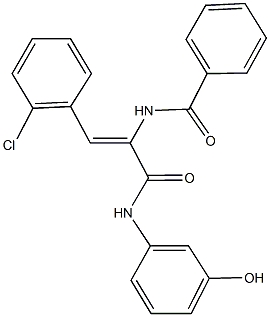 N-{2-(2-chlorophenyl)-1-[(3-hydroxyanilino)carbonyl]vinyl}benzamide Struktur