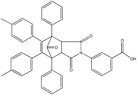 3-[8,9-bis(4-methylphenyl)-3,5,10-trioxo-1,7-diphenyl-4-azatricyclo[5.2.1.0~2,6~]dec-8-en-4-yl]benzoic acid Struktur