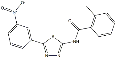 N-(5-{3-nitrophenyl}-1,3,4-thiadiazol-2-yl)-2-methylbenzamide Struktur