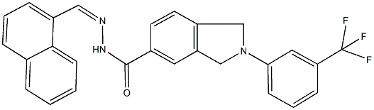 N'-(1-naphthylmethylene)-2-[3-(trifluoromethyl)phenyl]-5-isoindolinecarbohydrazide Struktur