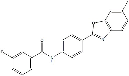 3-fluoro-N-[4-(6-methyl-1,3-benzoxazol-2-yl)phenyl]benzamide Struktur