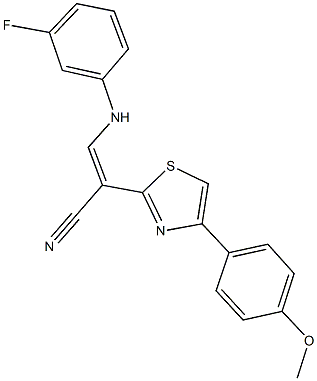 3-(3-fluoroanilino)-2-[4-(4-methoxyphenyl)-1,3-thiazol-2-yl]acrylonitrile Struktur