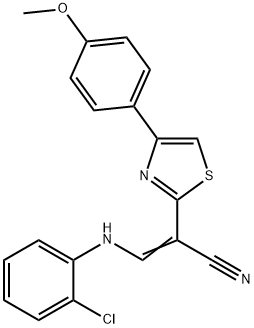 3-(2-chloroanilino)-2-[4-(4-methoxyphenyl)-1,3-thiazol-2-yl]acrylonitrile Struktur